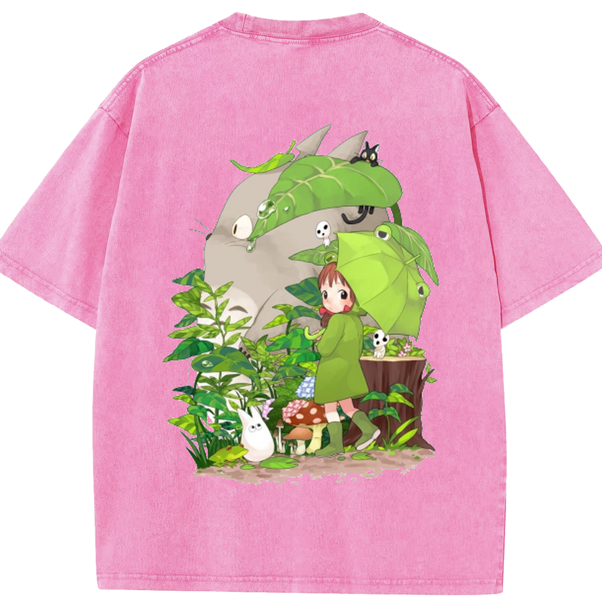（画像用） となりのトトロ 草壁メイ 草壁サツキ My Neighbor Totoro Satsuki Kusakabe Mei Kusakabe 綿100% ヴィンテージ風 半袖Tシャツ（背面プリント）
